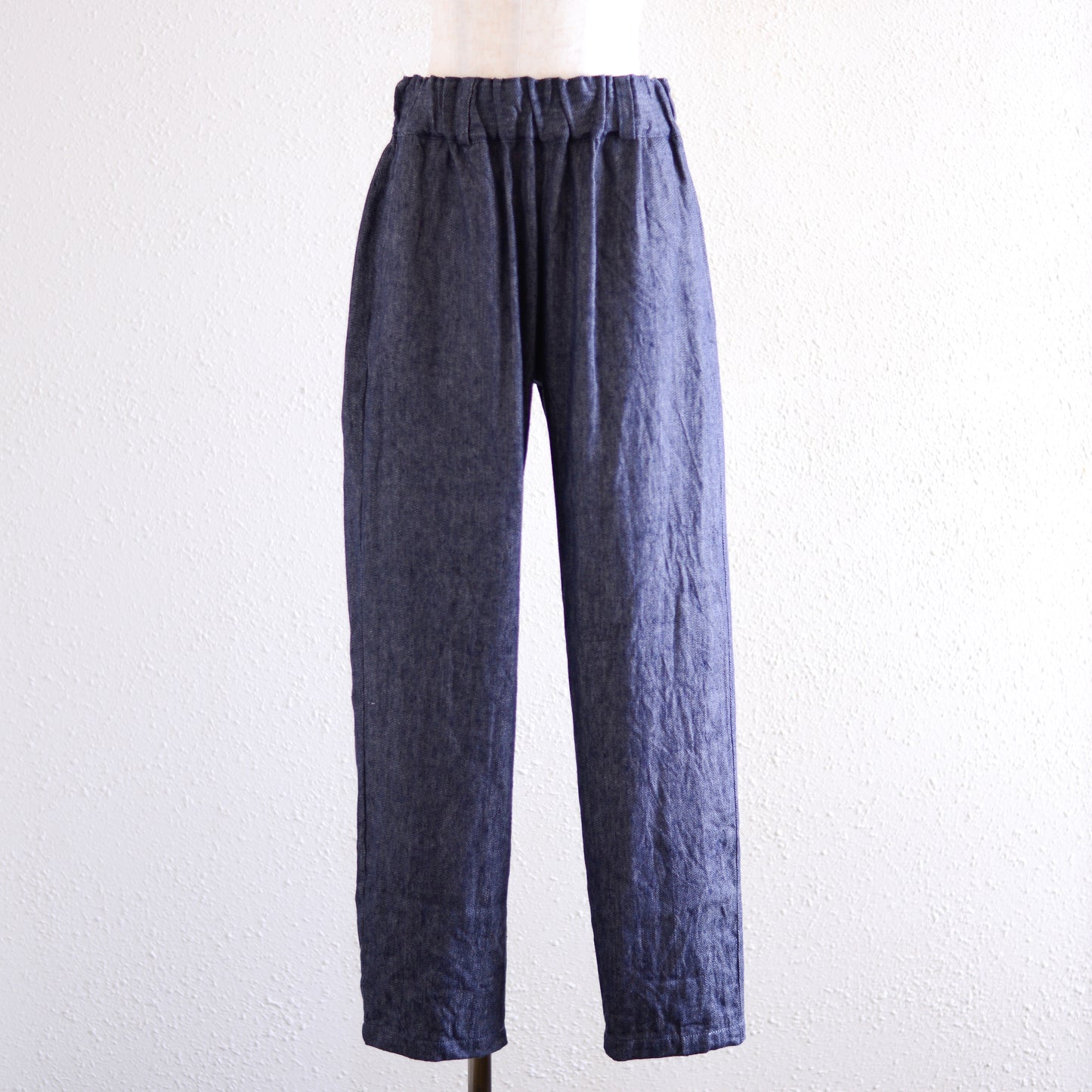 リネンコットンデニムワイドパンツ Indigo
