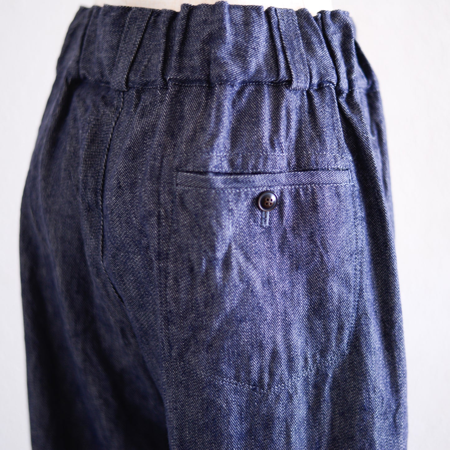 リネンコットンデニムワイドパンツ Indigo