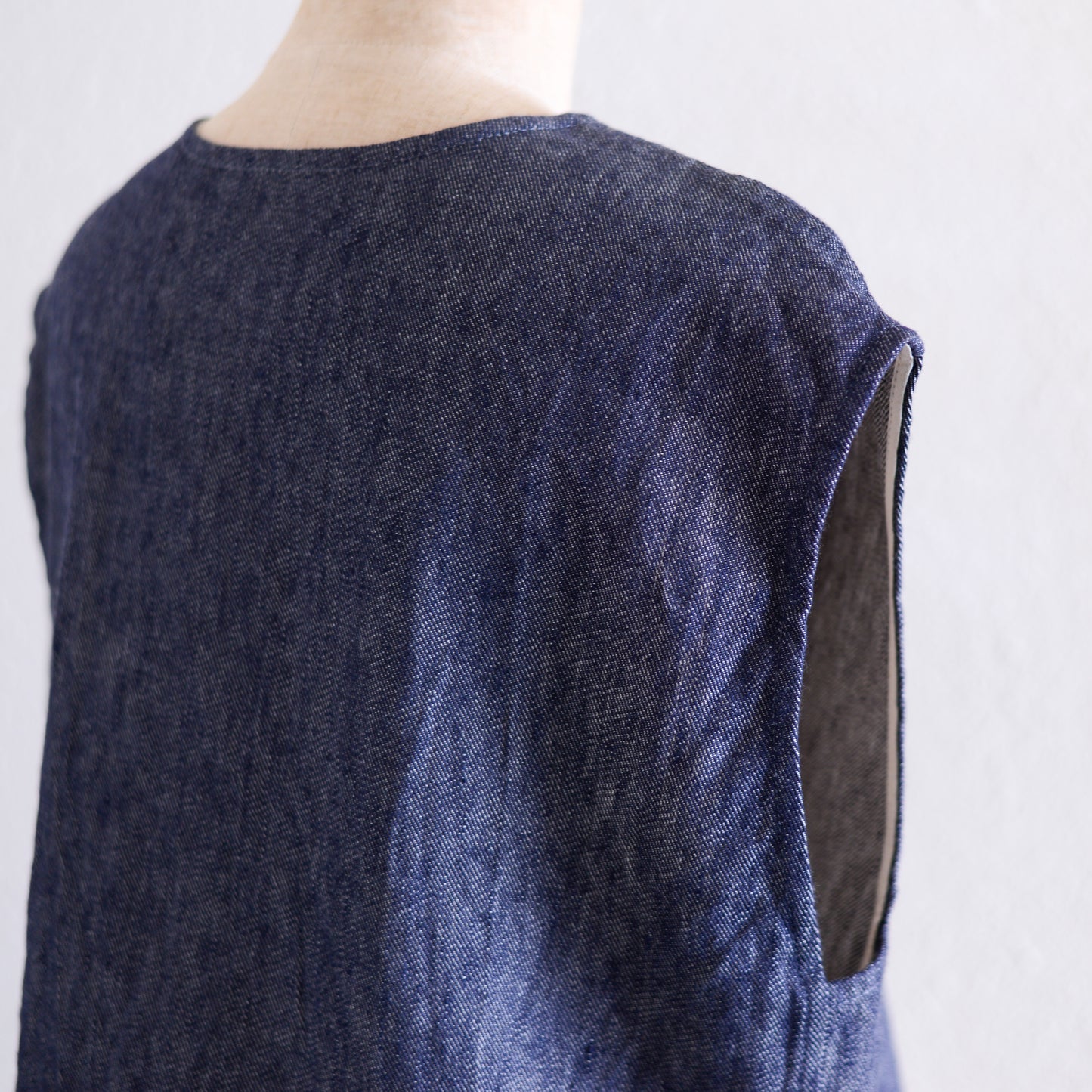 リネンコットンデニムベスト Indigo