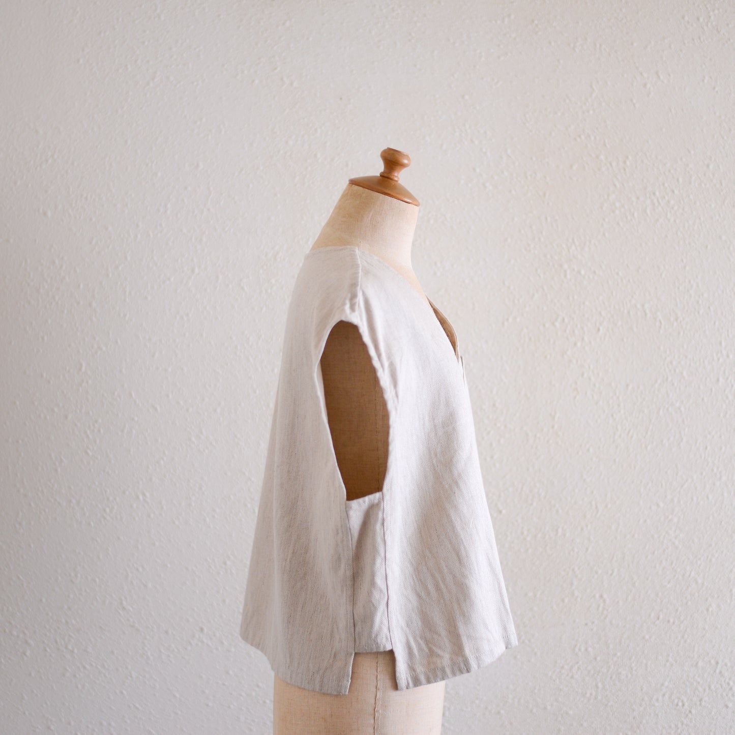 リネンコットンデニムベスト Natural