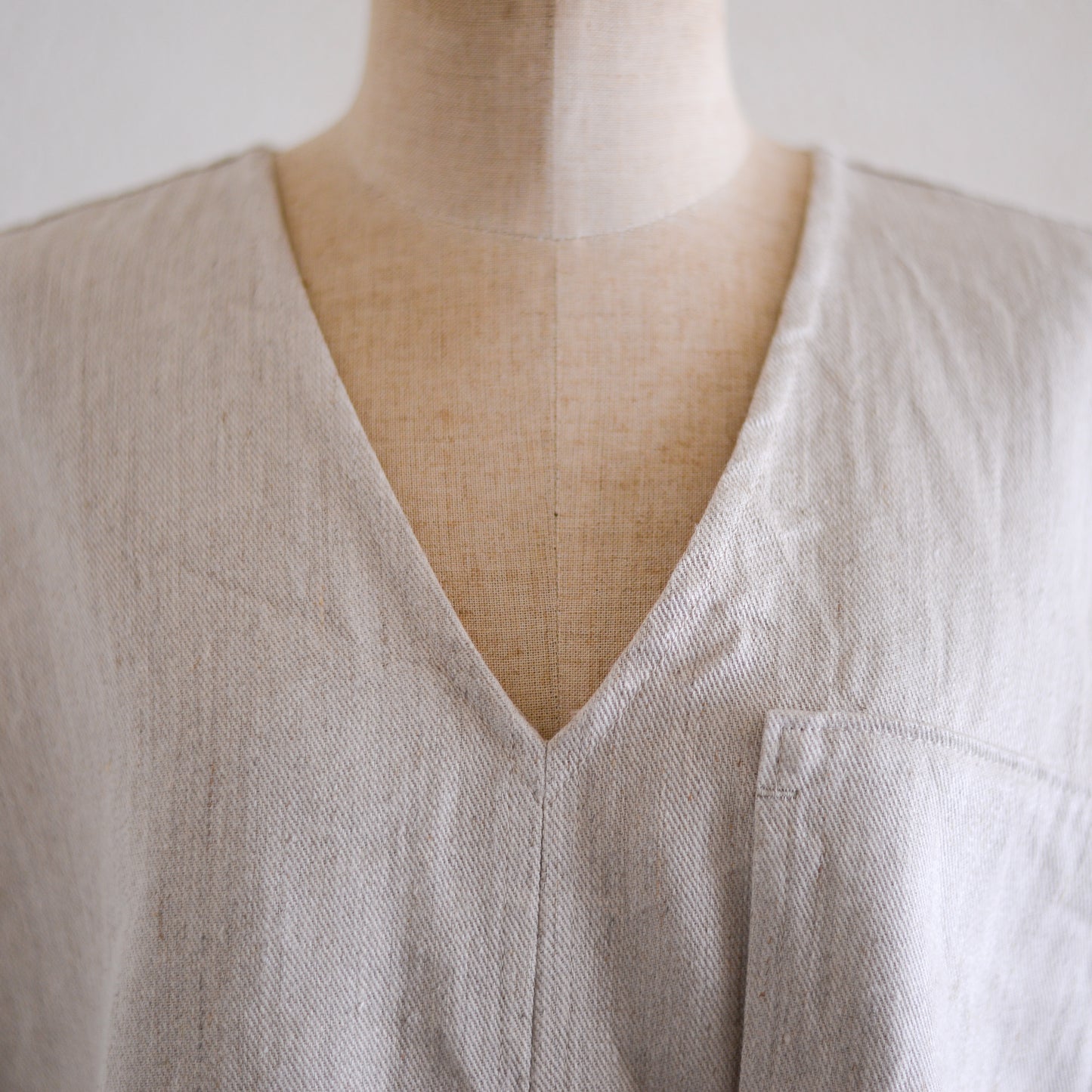 リネンコットンデニムベスト Natural