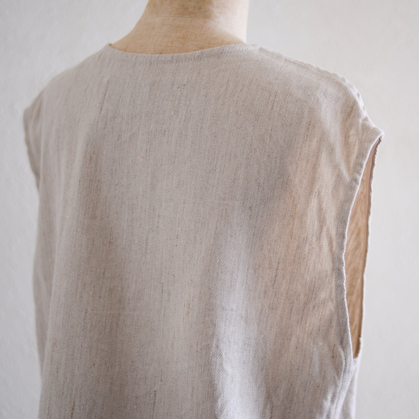 リネンコットンデニムベスト Natural