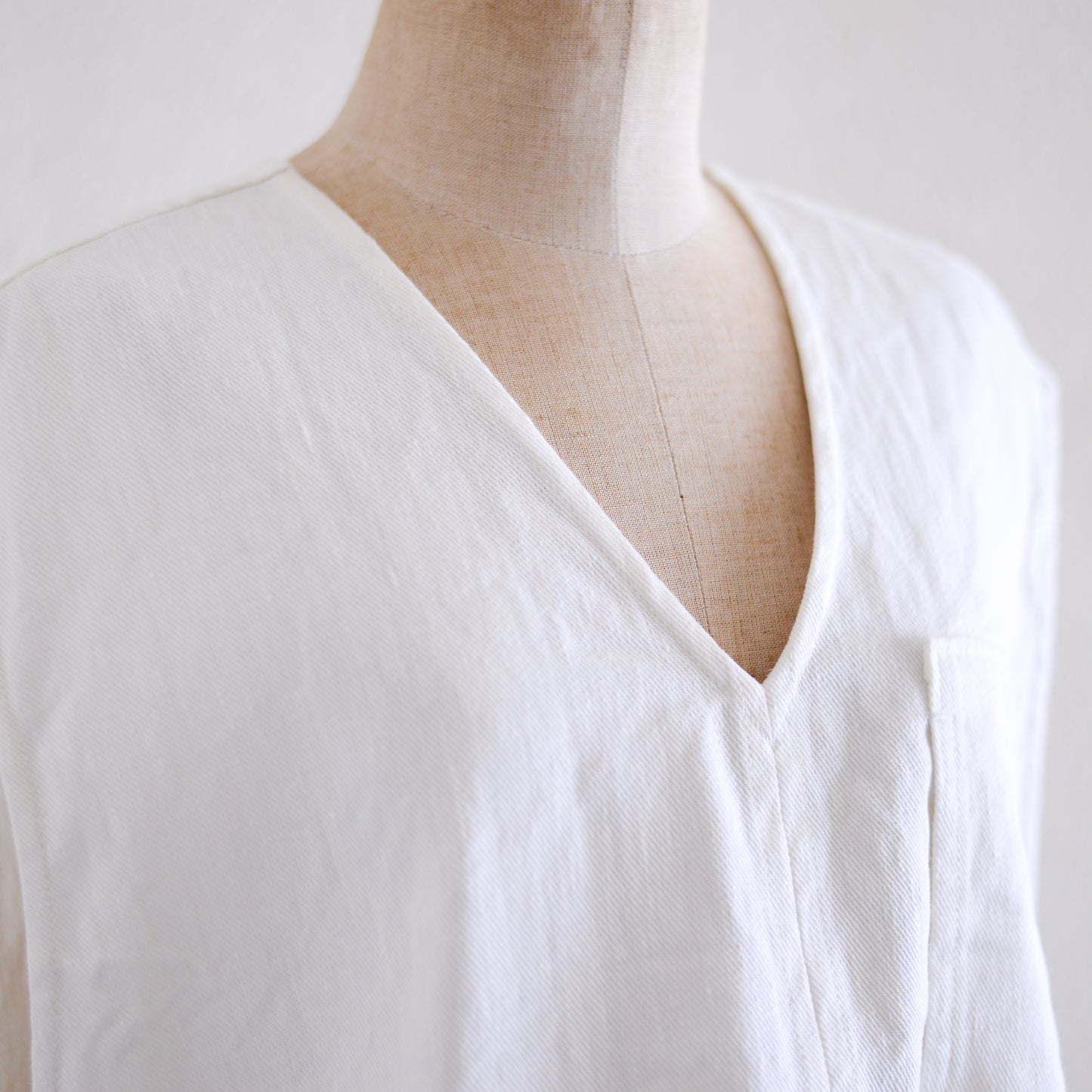 リネンコットンデニムベスト Off White