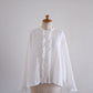 リネンラミータックフリルブラウス Off White
