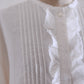 リネンラミータックフリルブラウス Off White