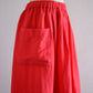 コットンリネンポケットギャザースカート Red