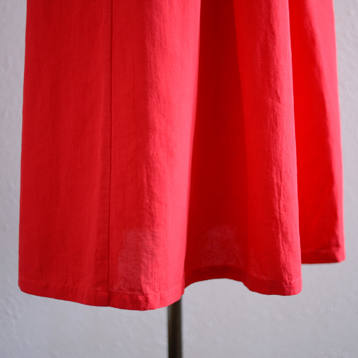 コットンリネンポケットギャザースカート Red