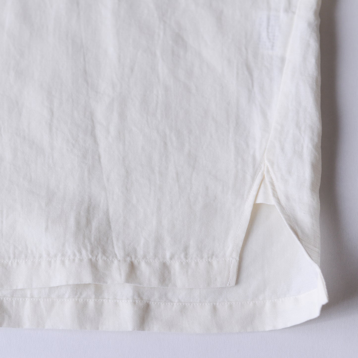 コットンリネン布帛Tシャツ Off White