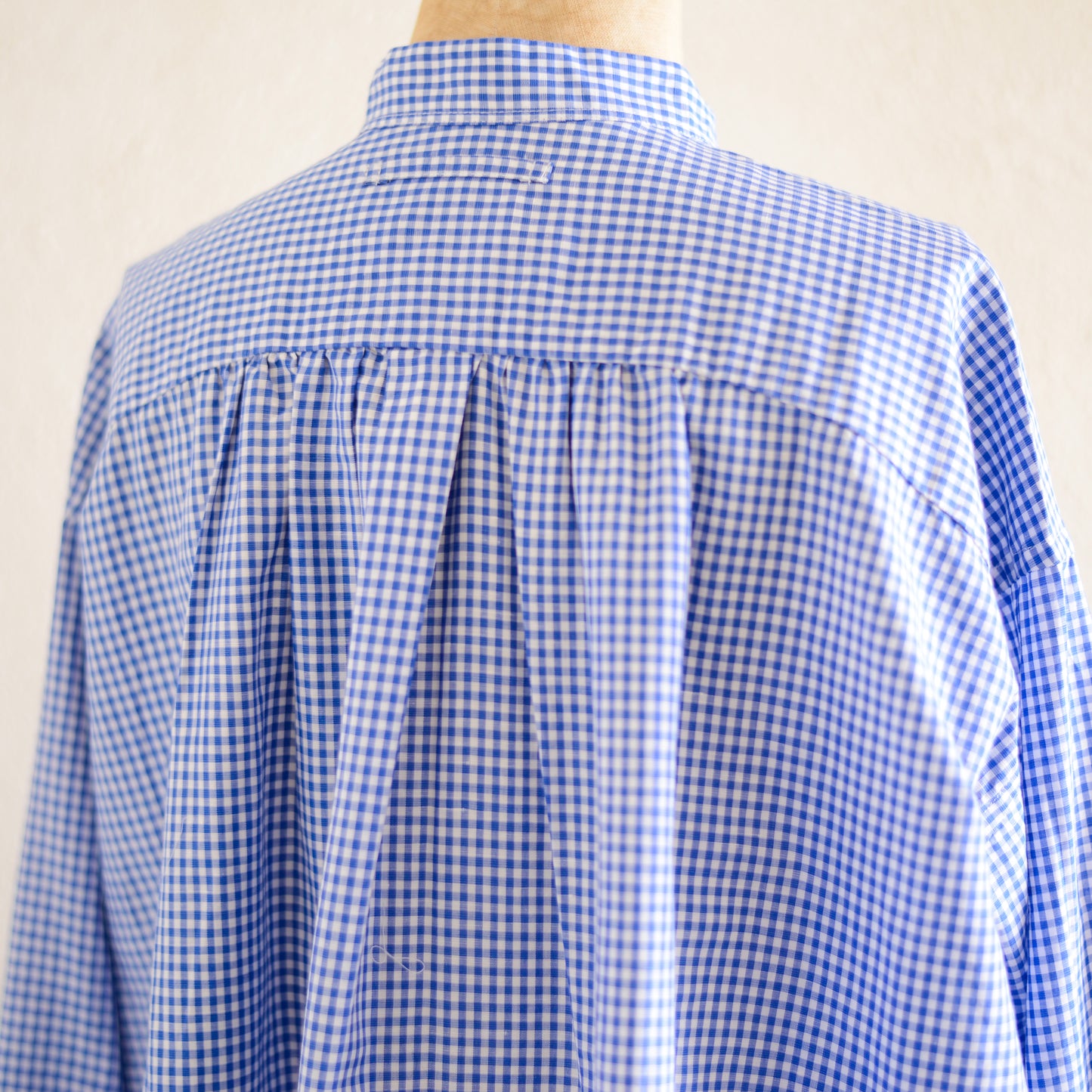 コットンリネンリラックスシャツ Off White×Blue