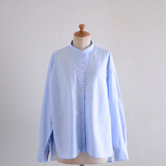 コットンリネンリラックスシャツ Sax