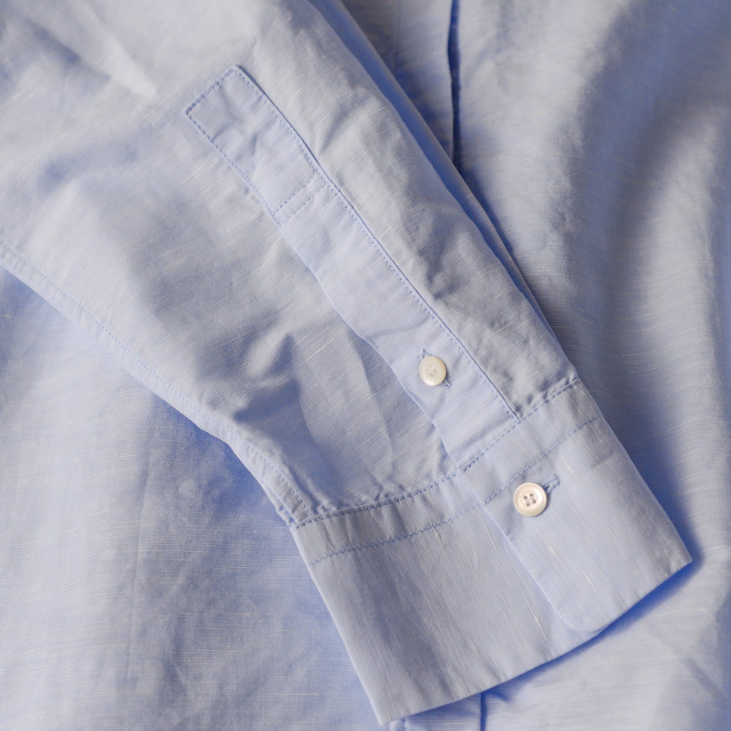 コットンリネンリラックスシャツ Sax