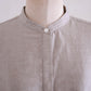 Cotton Linen Concealed Button Shirt Beige