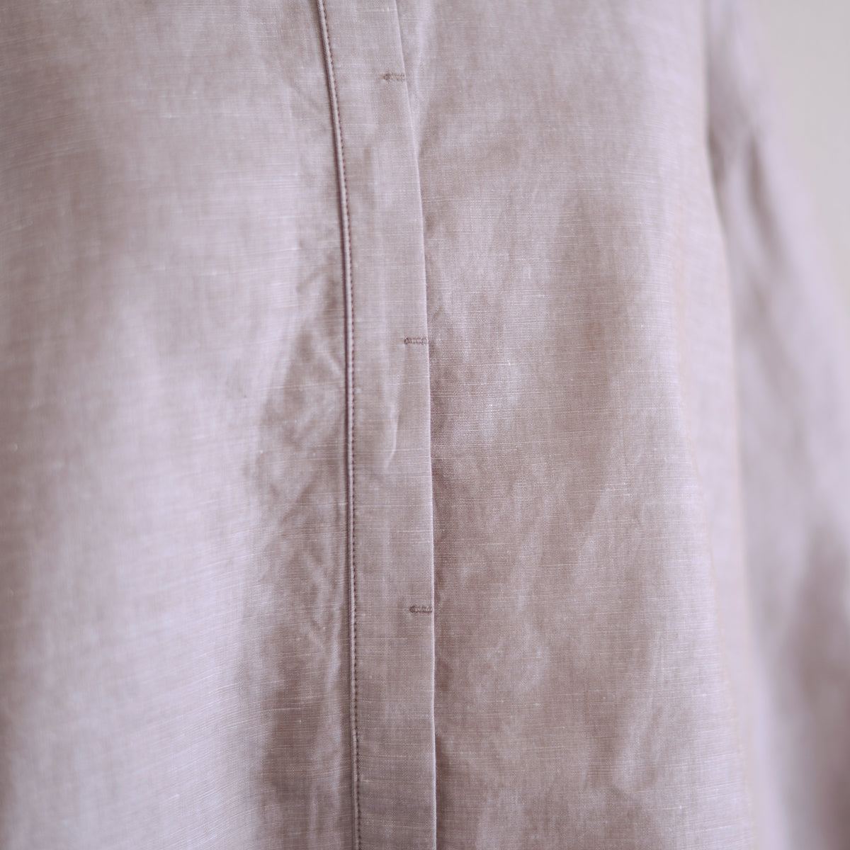 Cotton Linen Concealed Button Shirt Beige