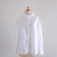 コットンリネンフリルネックシャツ Off White
