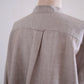 Cotton Linen Concealed Button Shirt Beige