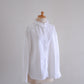 コットンリネンフリルネックシャツ Off White