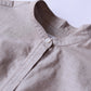 Cotton Linen Concealed Button Shirt Beige