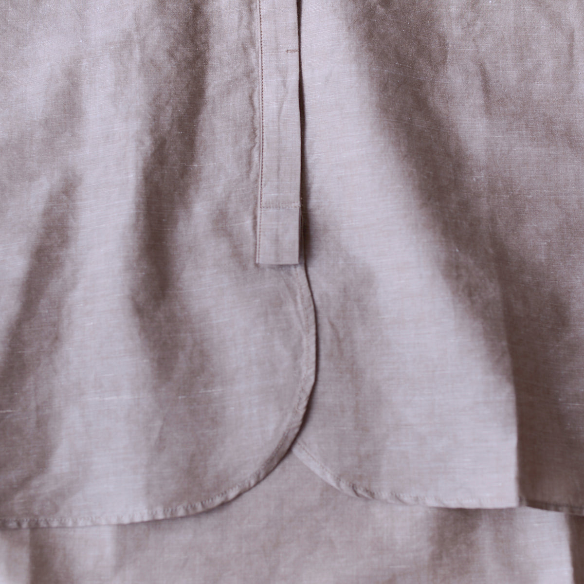 Cotton Linen Concealed Button Shirt Beige