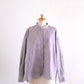 Cotton Linen Concealed Button Shirt Off White × Brown