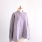Cotton Linen Concealed Button Shirt Off White × Brown