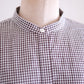 Cotton Linen Concealed Button Shirt Off White × Brown