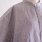 Cotton Linen Concealed Button Shirt Off White × Brown