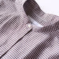 Cotton Linen Concealed Button Shirt Off White × Brown