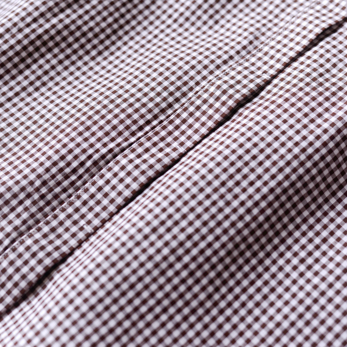Cotton Linen Concealed Button Shirt Off White × Brown