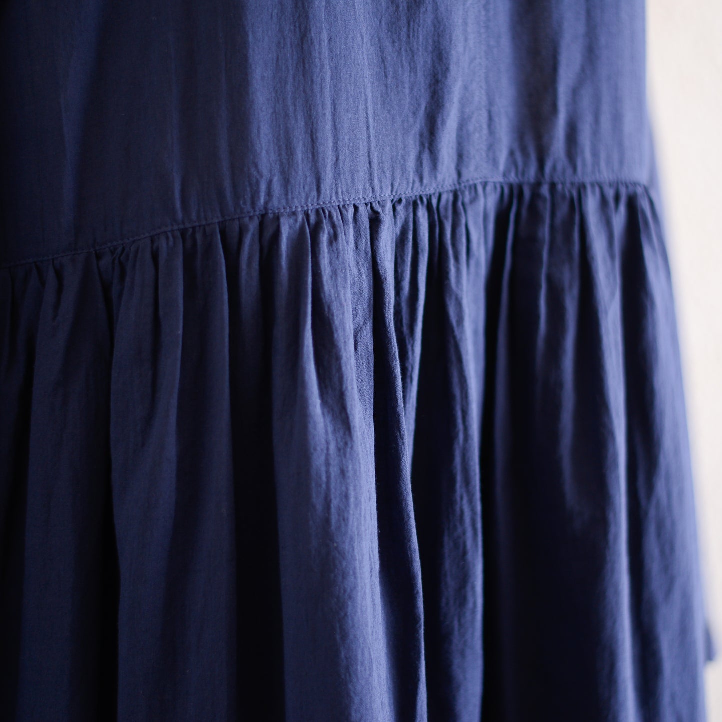 コットンリネン2ウェイギャザーワンピース Blue