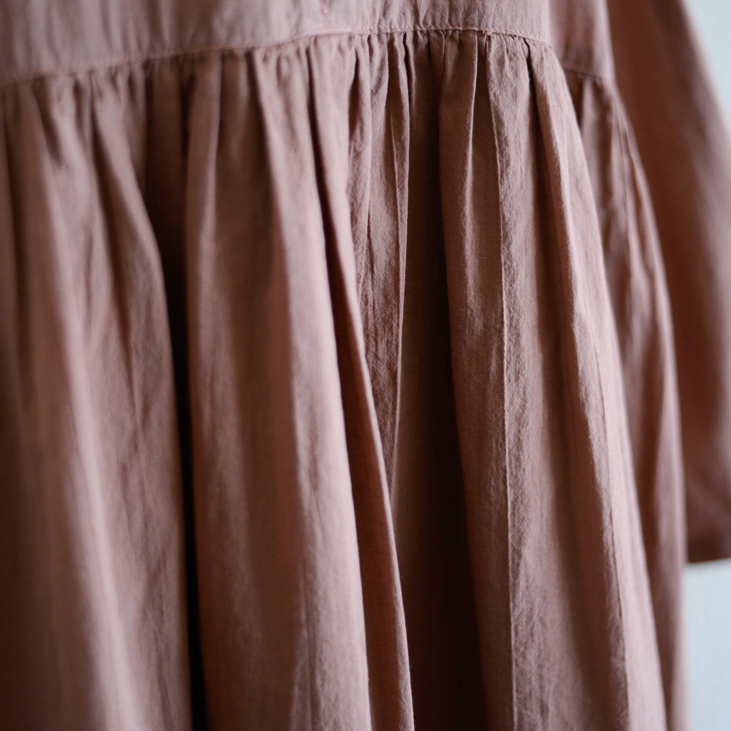 コットンリネン2ウェイギャザーワンピース Brown