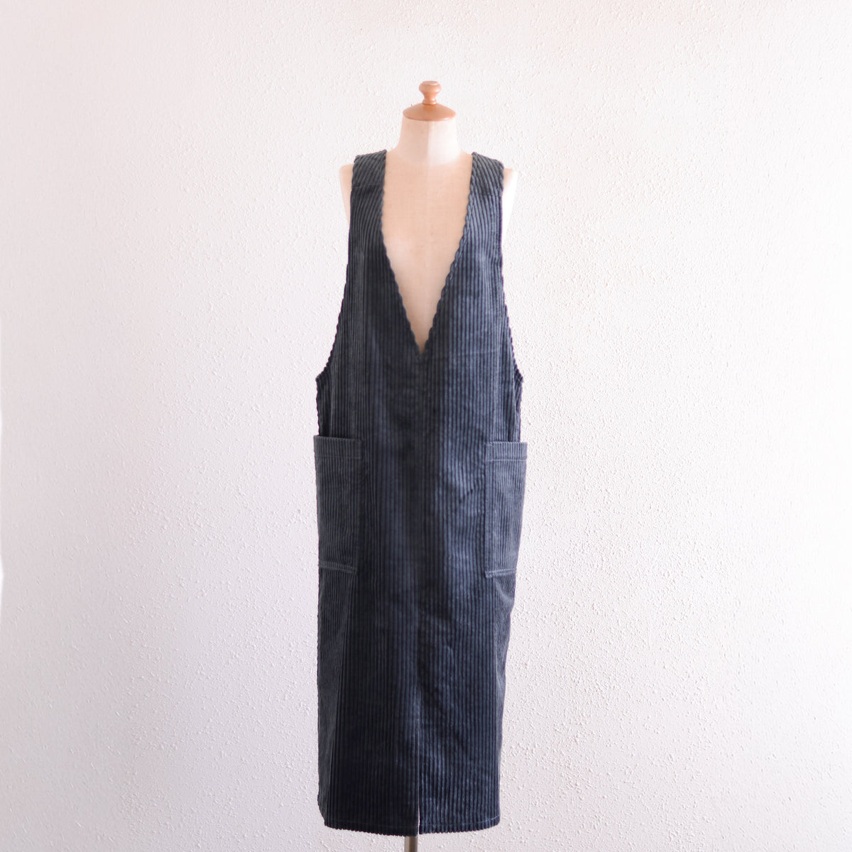 Cotton Corduroy Jumper Skirt Black