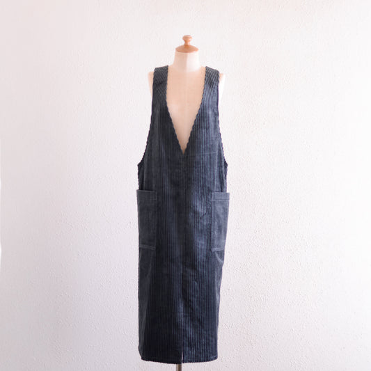 Cotton Corduroy Jumper Skirt Black