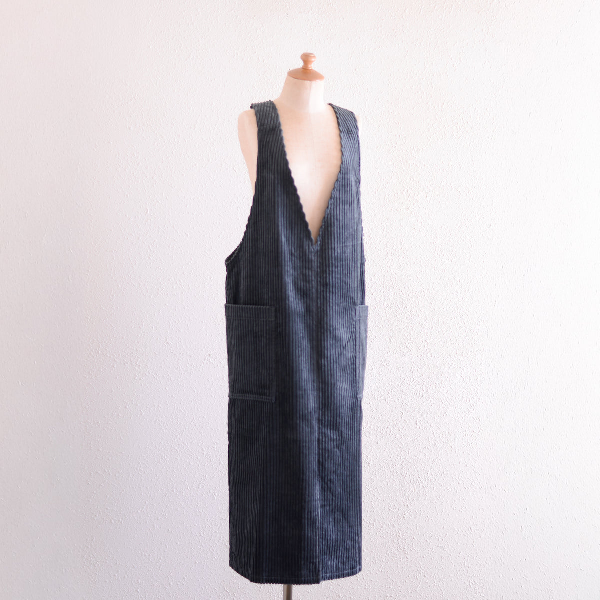 Cotton Corduroy Jumper Skirt Black
