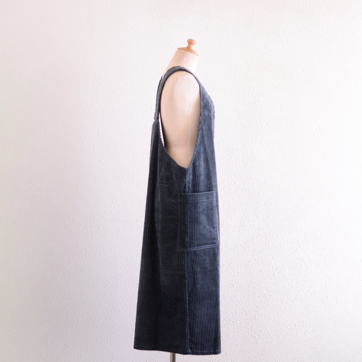 Cotton Corduroy Jumper Skirt Black