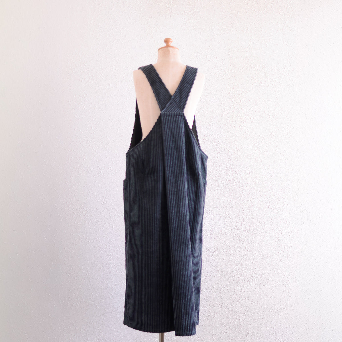 Cotton Corduroy Jumper Skirt Black