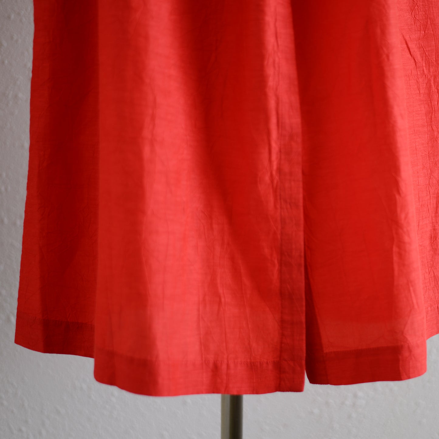 キュプラコットンリネンギャザーウエスト2ウェイワンピース Red