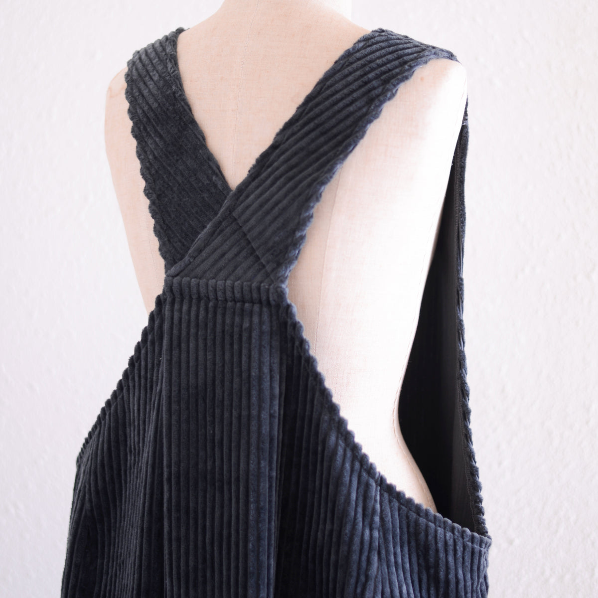 Cotton Corduroy Jumper Skirt Black