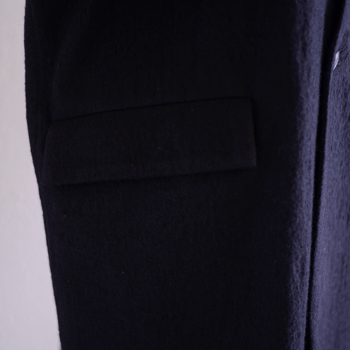 コットンウールダブルロングコート Black