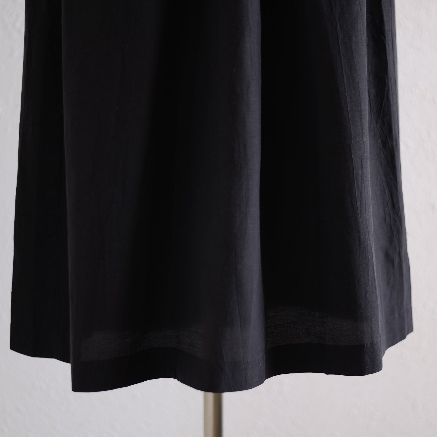 キュプラコットンリネンギャザーウエスト2ウェイワンピース Black