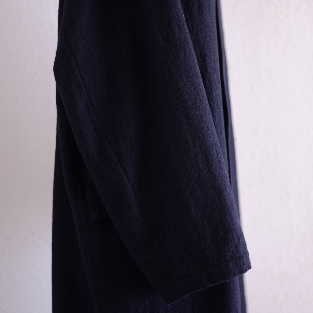 コットンウールダブルロングコート Black
