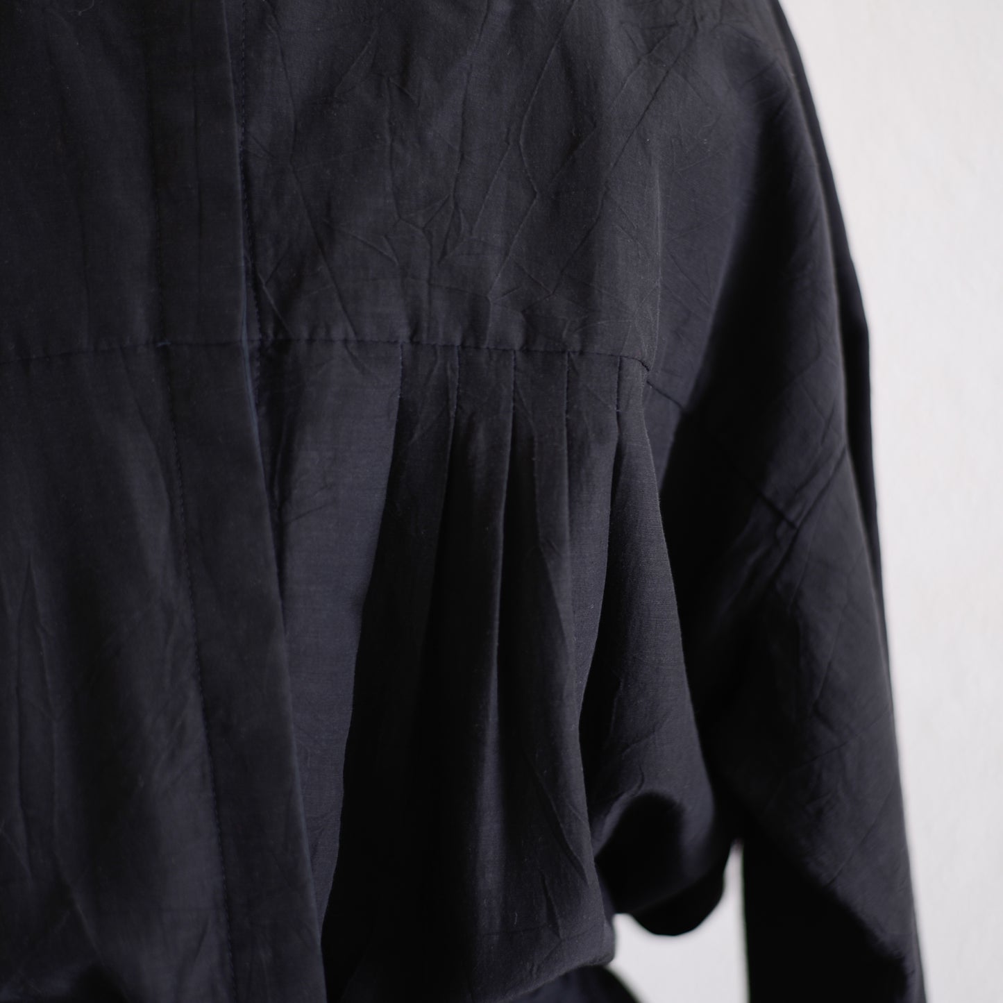 キュプラコットンリネンギャザーウエスト2ウェイワンピース Black