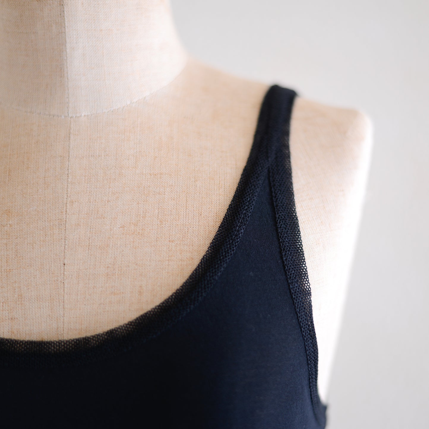 コットンチュールタンクトップ Black