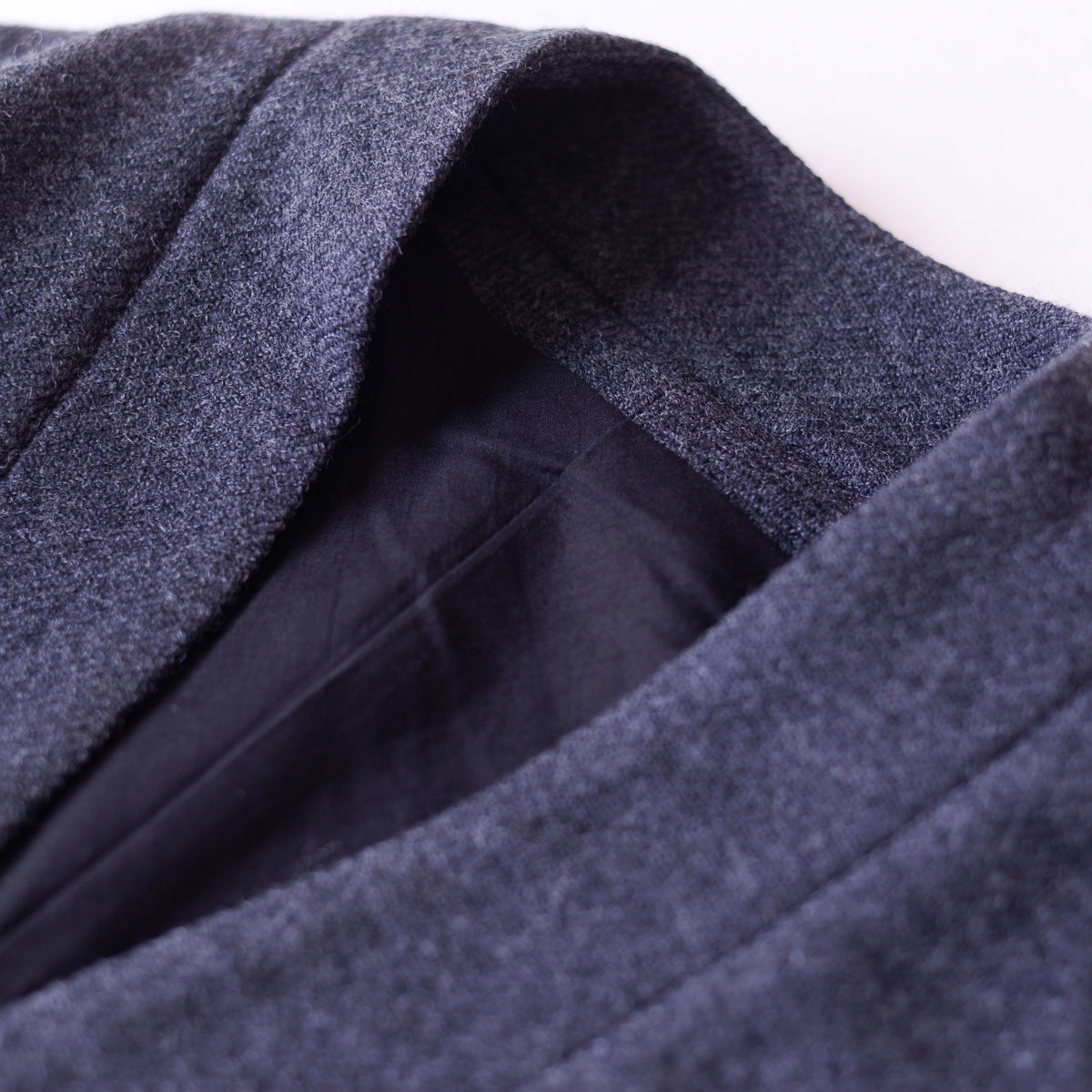 ソフトウールノーカラーコート Charcoal Gray