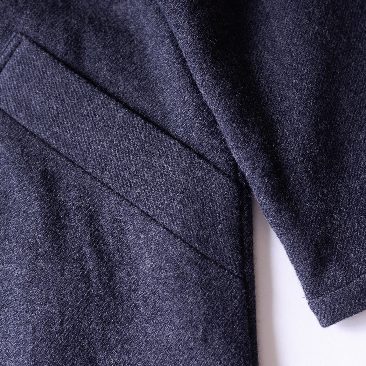 ソフトウールノーカラーコート Charcoal Gray