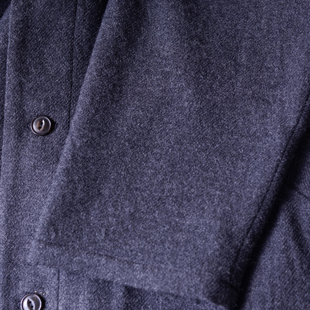 ソフトウールノーカラーコート Charcoal Gray