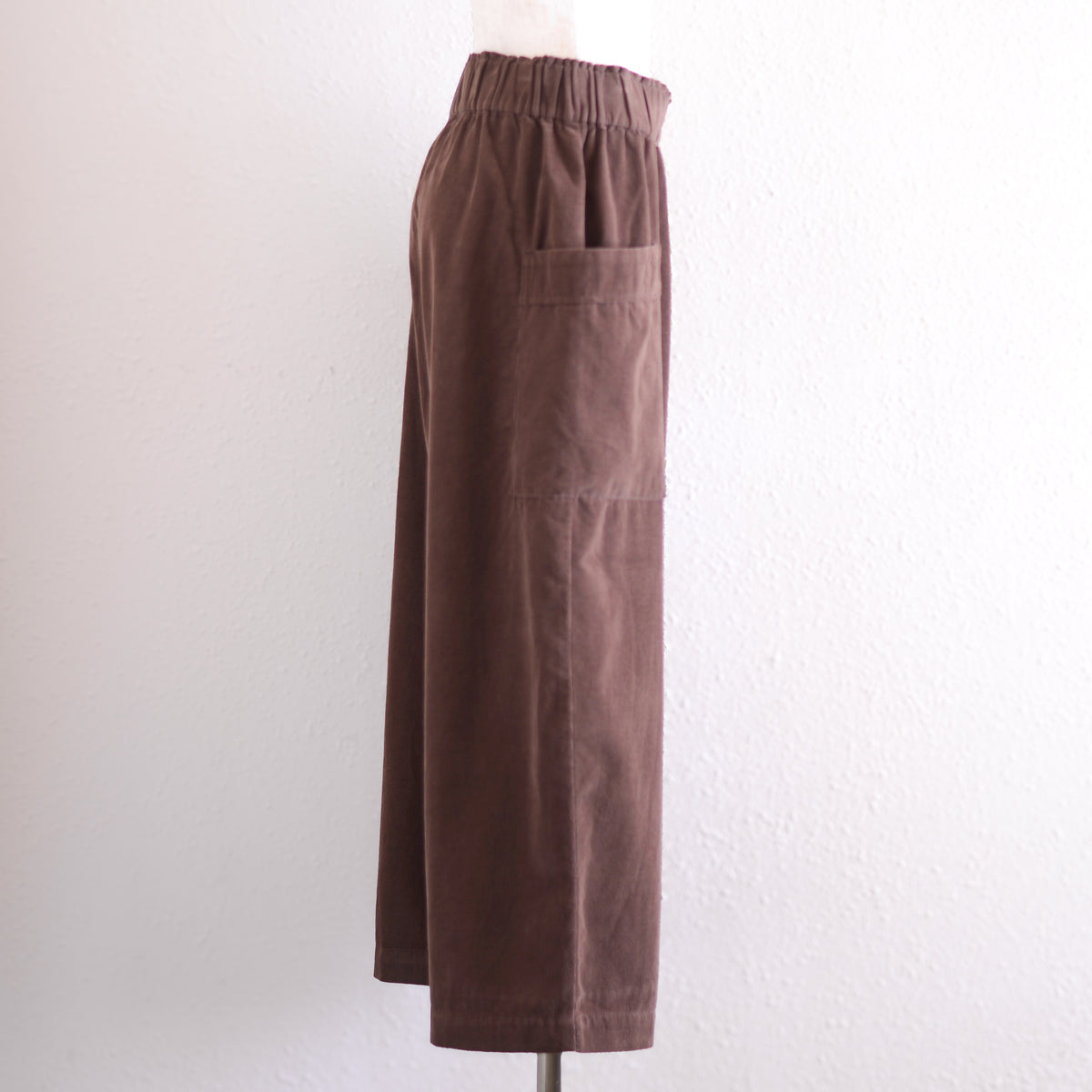 Cotton Side-Pocket Easy Pants Brown