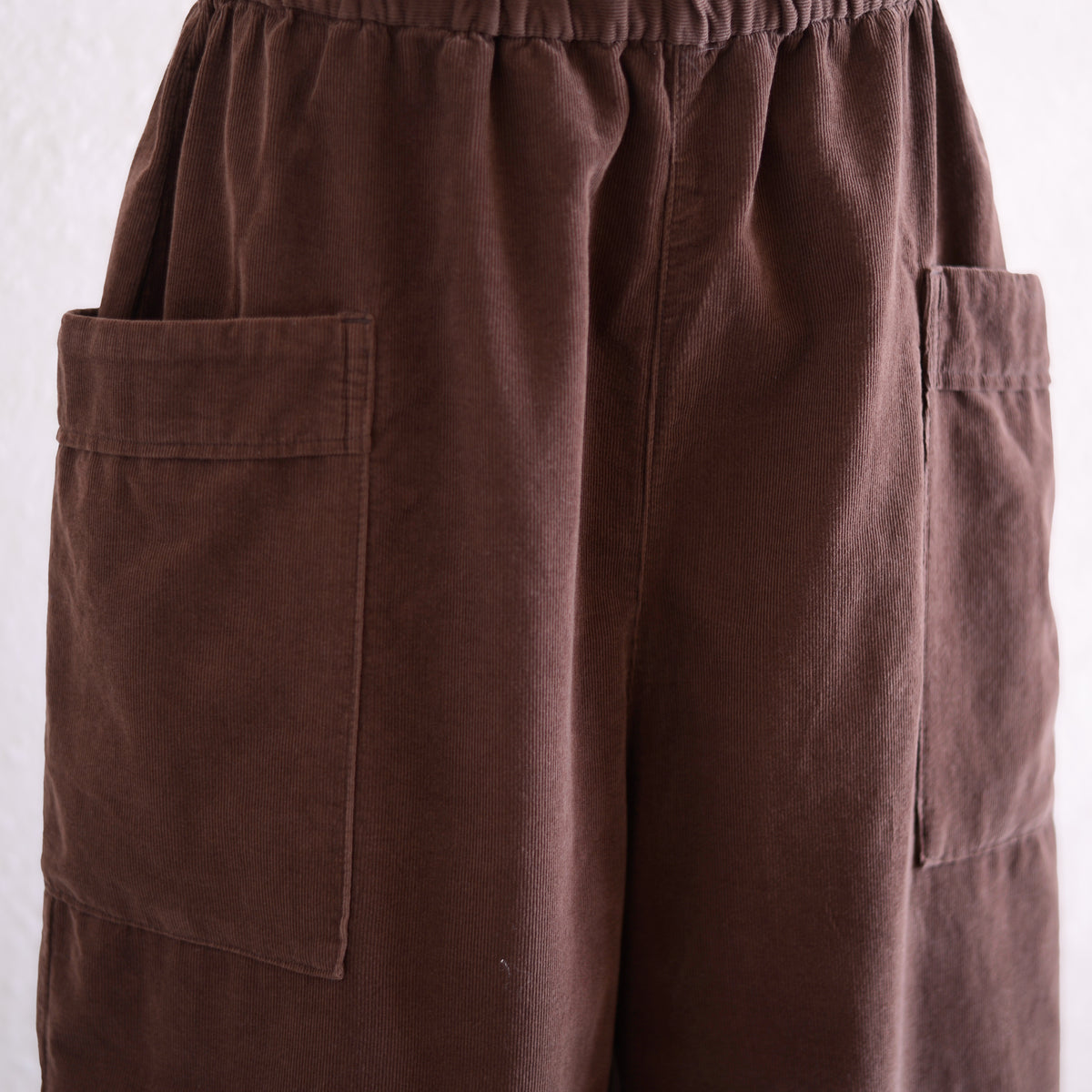 Cotton Side-Pocket Easy Pants Brown