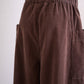 Cotton Side-Pocket Easy Pants Brown