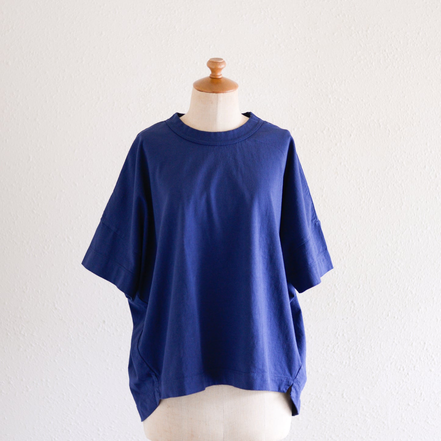 コットンドロップショルダーTシャツ Navy