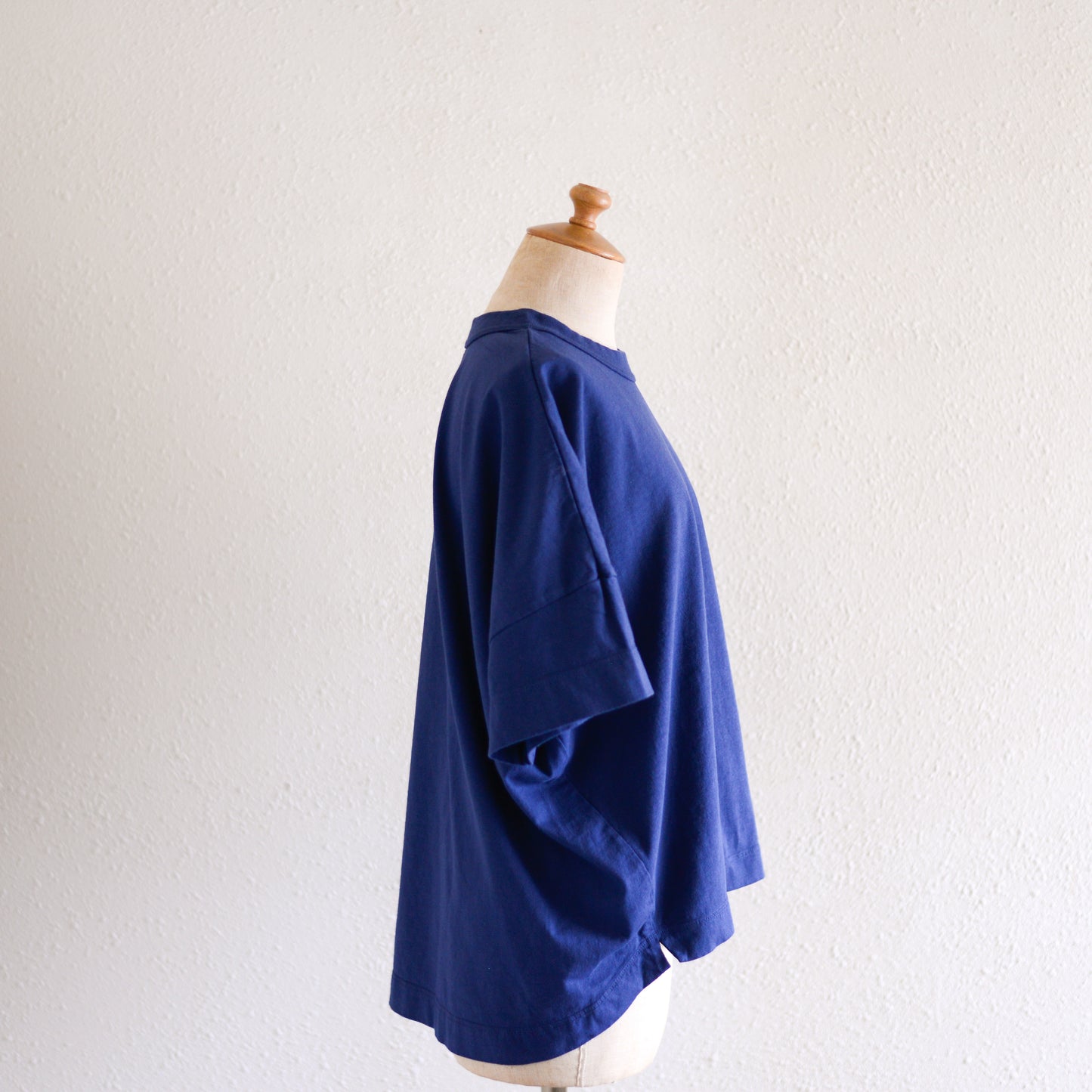 コットンドロップショルダーTシャツ Navy